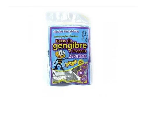 Balas de Gengibre e Própolis Sem Açúcar (Pacote - Preço 27 Gr)