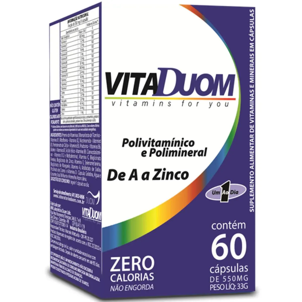 Polivitamínico VitaDuom De A a Zinco, 60 Cápsulas - Duom